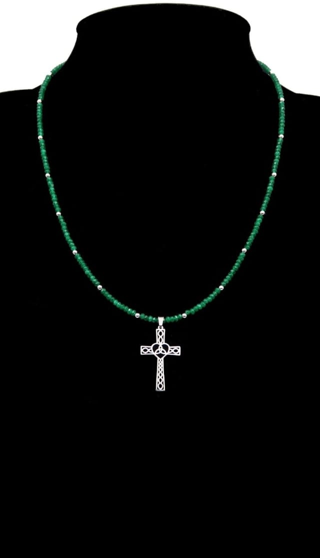 Necklace decorated with a Celtic cross carved with a triskele - Druid cross - Symbol of protection. handmade